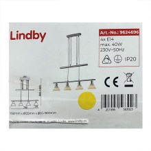 Lindby - Csillár zsinóron DELIRA 4xE14/40W/230V matt króm