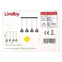 Lindby - Csillár zsinóron FRANCES 4xE27/60W/230V