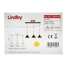 Lindby - Csillár zsinóron HOLGAR 3x/E27/230V