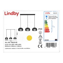 Lindby - Csillár zsinóron JUSRA 3xE27/60W/230V