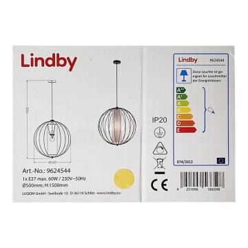 Lindby - Csillár zsinóron KORIKO 1xE27/60W/230V