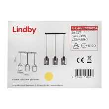 Lindby - Csillár zsinóron KOURTNEY 3xE27/60W/230V