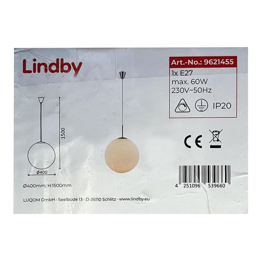 Lindby – Csillár zsinóron MARIKE 1xE27/60W/230V