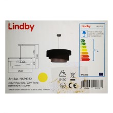 Lindby - Csillár zsinóron MELIA 3xE27/60W/230V