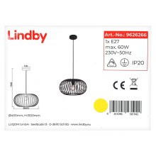 Lindby - Csillár zsinóron NAHELE 1xE27/60W/230V