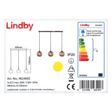 Lindby - Csillár zsinóron SOFIAN 3xE27/60W/230V