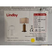 Lindby - Dimmelhető asztali lámpa GARRY 1xE27/60W/230V + LED/5W/230V