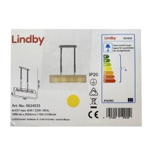 Lindby - Dimmelhető csillár zsinóron MARIAT 4xE27/60W/230V