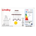 Lindby - LED Csillár zsinóron MITIS 5xGU10/5W/230V fenyő/beton