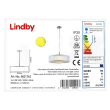 Lindby - LED Dimmelhető csillár zsinóron AMON 3xLED/12W/230V
