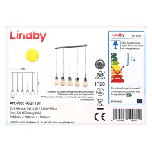 Lindby - LED Dimmelhető csillár zsinóron BADO 5xLED/5W/230V