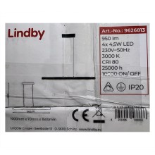 Lindby - LED Dimmelhető csillár zsinóron SOLVINA 4xLED/4,5W/230V