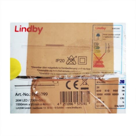 Lindby - LED Dimmelhető mennyezeti lámpa IBBE LED/26W/230V Wi-Fi Tuya