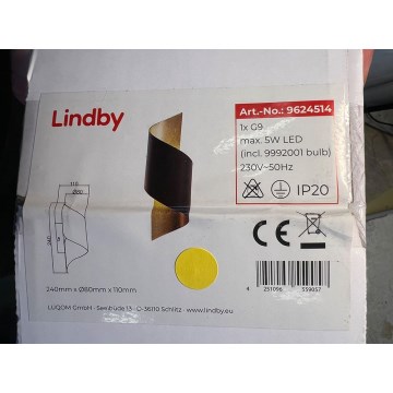 Lindby - LED Fali lámpa DESIRIO 1xG9/3W/230V