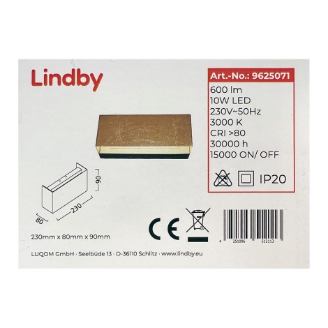 Lindby - LED Fali lámpa QUENTIN LED/10W/230V