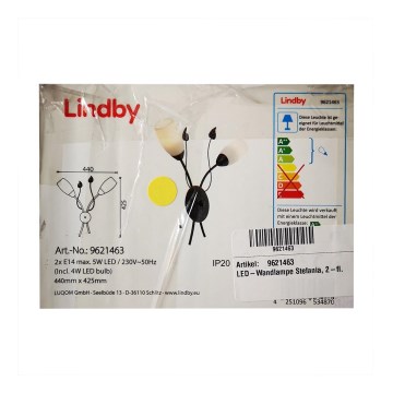 Lindby - LED Fali lámpa STEFANIA 2xE14/4,5W/230V