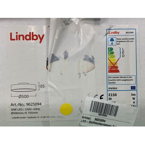 Lindby - LED Mennyezeti lámpa SAIRA LED/30W/230V