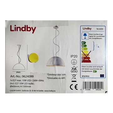 Lindby - LED RGB dimmelhető CAROLLE függeszték kábellel LED/10W/230V Wi-Fi Tuya