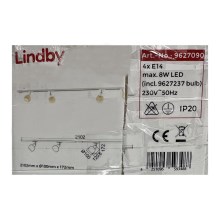 Lindby - Spotlámpa sínrendszerhez JEANIT 4xE14/4,5W/230V