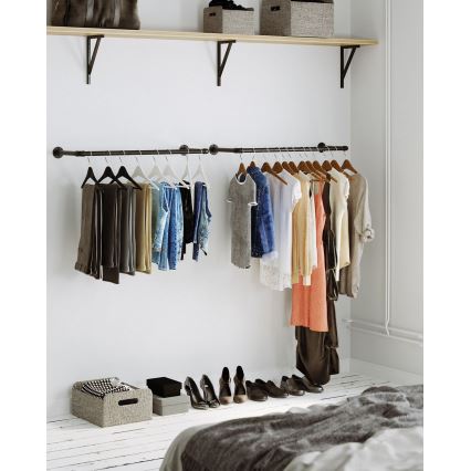 LINEA 2 darabos falra szerelhető vállfatartó, fekete