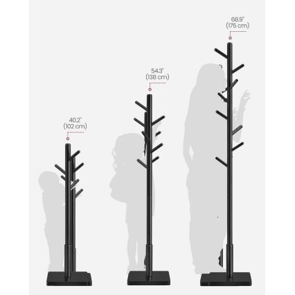 LINEA álló ruhafogas, fekete