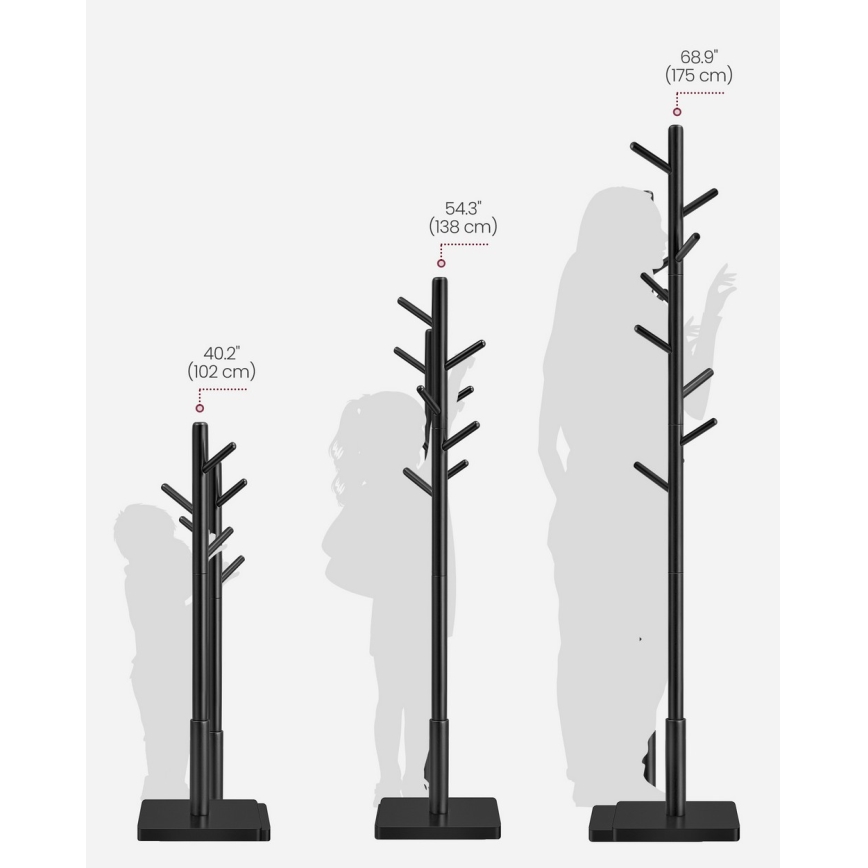 LINEA álló ruhafogas, fekete