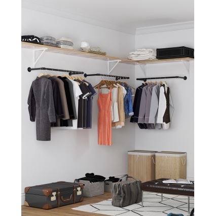 LINEA fali vállfatartó, fekete