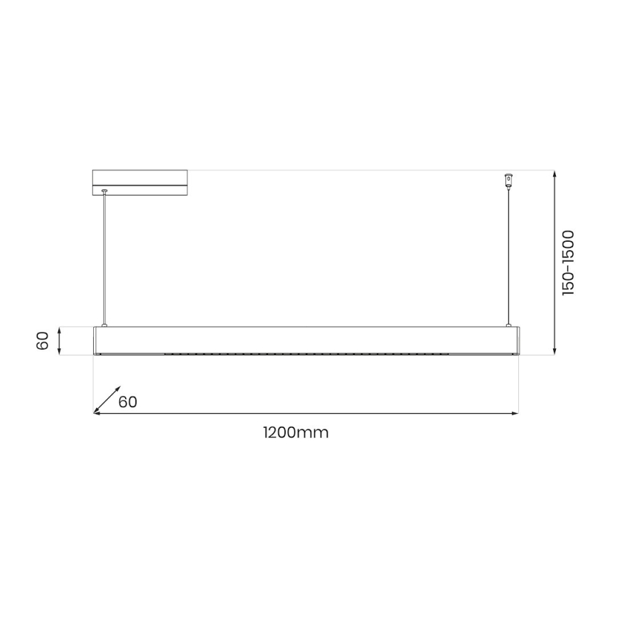 LINEA LED kábeles függeszték 36W/230V 3000/4000/5700K CRI 90 fekete