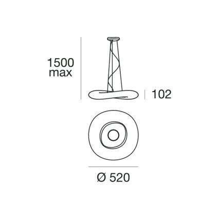 Linea Light 8005 - LED Dimmelhető csillár zsinóron MR. MAGOO LED/23W/230V átm. 52 cm