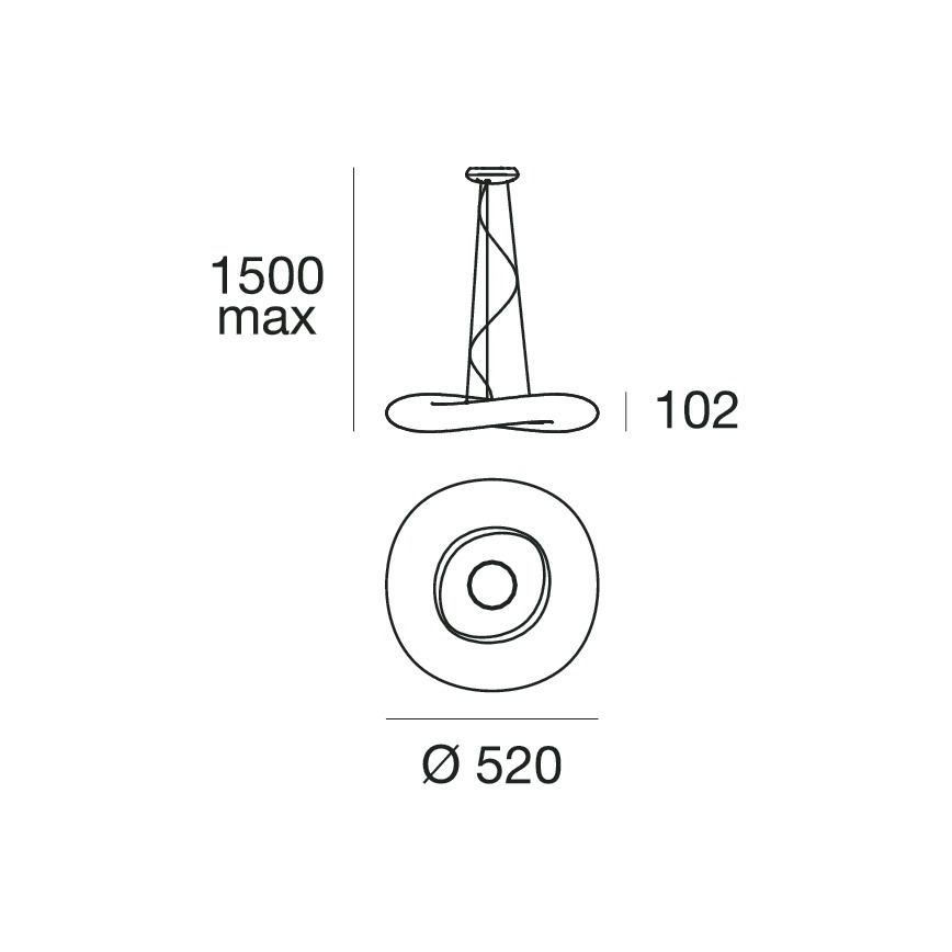 Linea Light 8005 - LED Dimmelhető csillár zsinóron MR. MAGOO LED/23W/230V átm. 52 cm