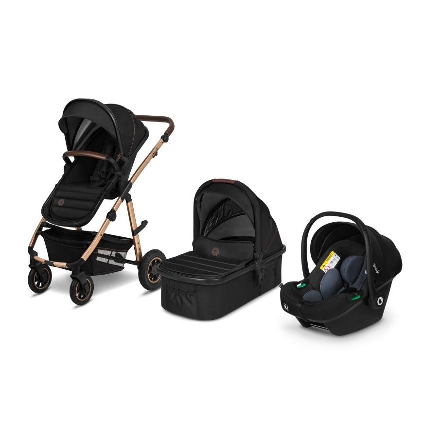 Lionelo - 3 az 1-ben kombinált babakocsi AMBER Black Onyx