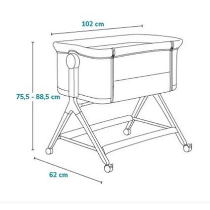 Lionelo - 3 az 1-ben gyerekágy LEONIE PLUS szürke