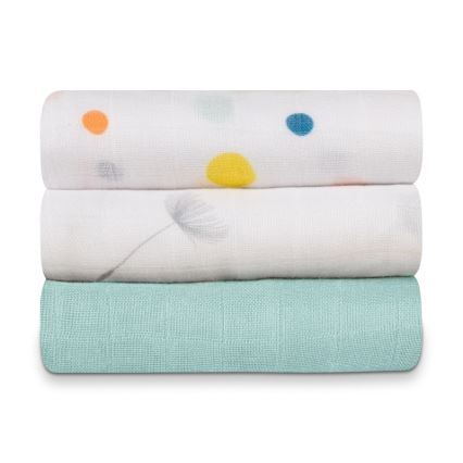 Lionelo - 3 darabos bambusz pelenka BAMBOO SET 70x70 cm Dot