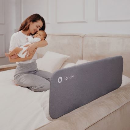 Lionelo - Ágyra szerelhető biztonsági korlát LORA sötétszürke