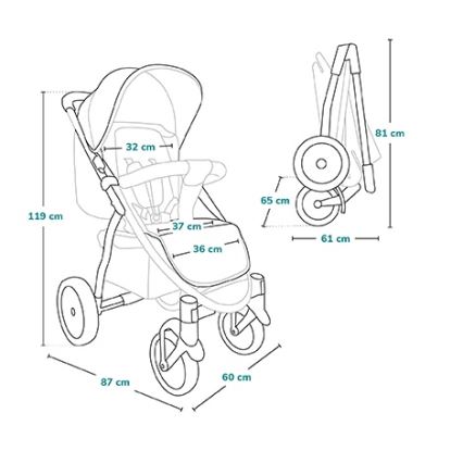 Lionelo - ANNET TOUR Golden Moments sport babakocsi