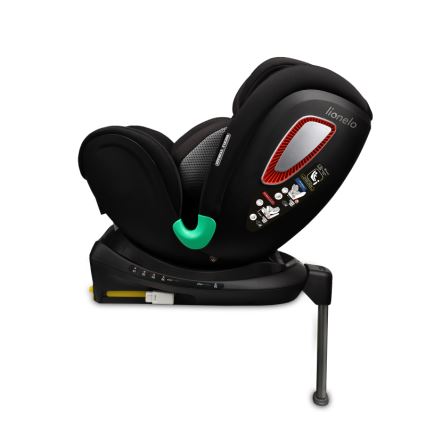 Lionelo - Forgatható autós gyerekülés talppal ANTOON PLUS i-Size 40-105 cm Black Onyx