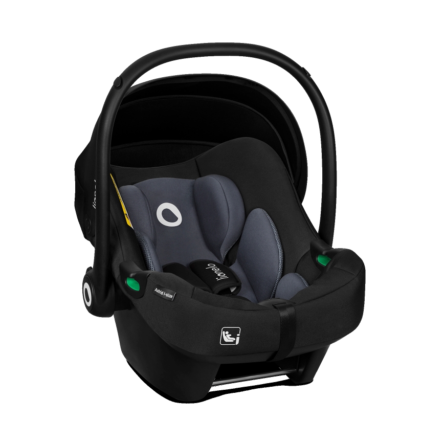 Lionelo - ASTRID SET i-Size 40-87 cm autósülés alappal, fekete-szürke