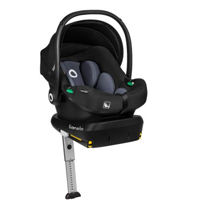 Lionelo - ASTRID SET i-Size 40-87 cm autósülés alappal, fekete-szürke