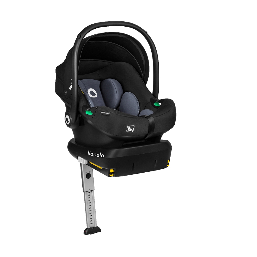 Lionelo - ASTRID SET i-Size 40-87 cm autósülés alappal, fekete-szürke