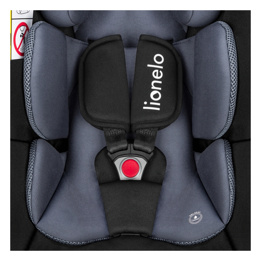 Lionelo - ASTRID SET i-Size 40-87 cm autósülés alappal, fekete-szürke