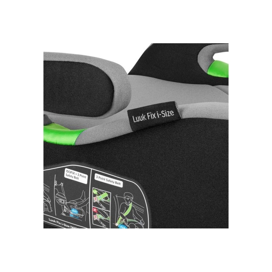 Lionelo - Autó ülésmagasító LUUK FIX i-Méret 125-150 cm fekete/szürke