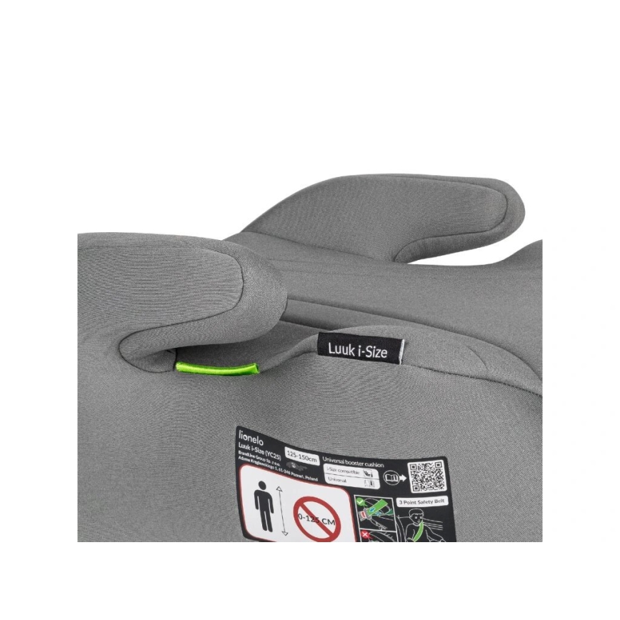 Lionelo - Autó ülésmagasító LUUK i-Méret 125-150 cm szürke