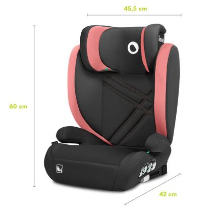 Lionelo - Autósülés HUGO i-Size 100-150 cm fekete/rózsaszín