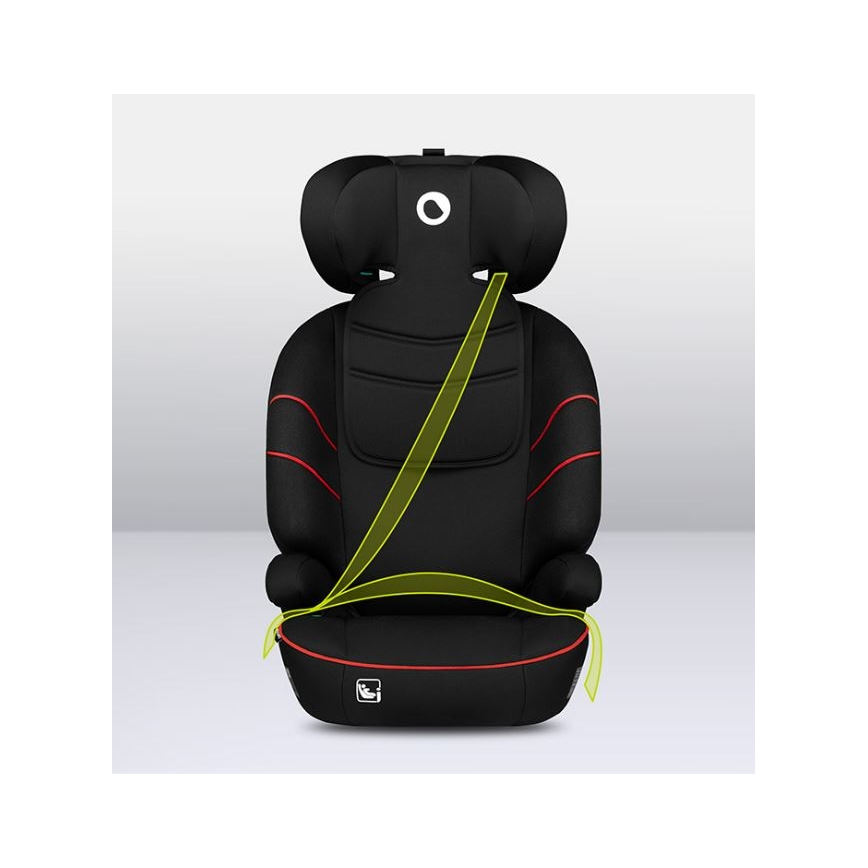 Lionelo - Autósülés LARS i-Méret 100-150 cm fekete/piros