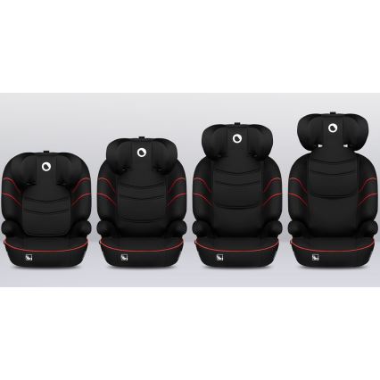 Lionelo - Autósülés LARS i-Méret 100-150 cm fekete/piros