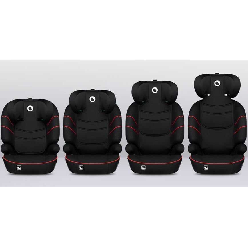 Lionelo - Autósülés LARS i-Méret 100-150 cm fekete/piros
