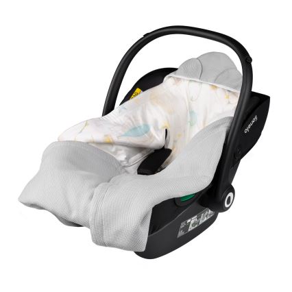 Lionelo - Autósülésbe való babapólya TRAVEL SWADDLE 90x90 cm Szürke Baloon