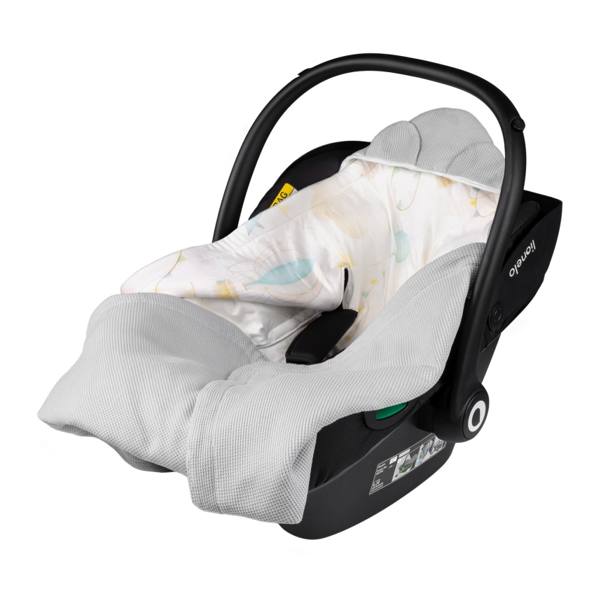 Lionelo - Autósülésbe való babapólya TRAVEL SWADDLE 90x90 cm Szürke Baloon