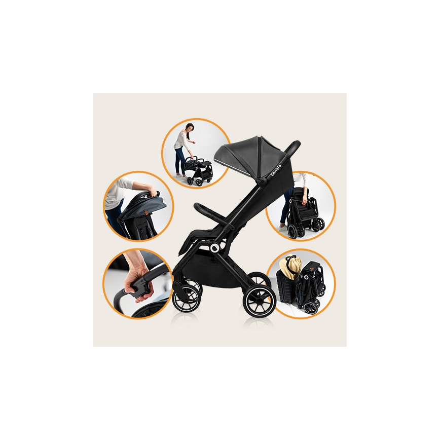 Lionelo - Babakocsi CLOE fekete/szürke