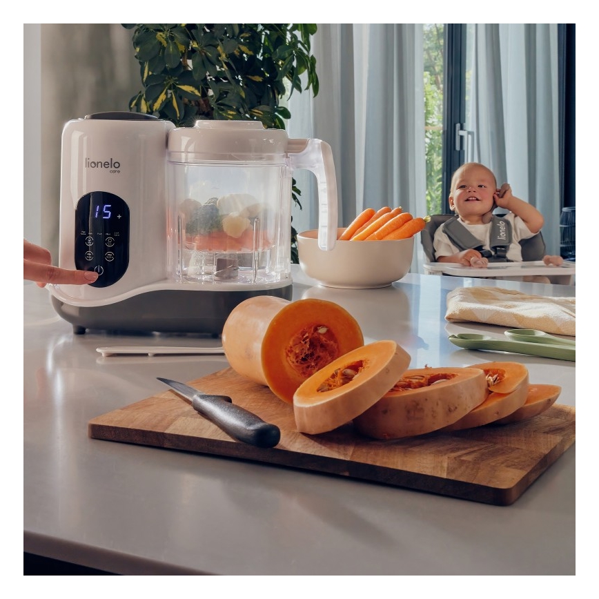 Lionelo - BABYMENU 5 az 1-ben gőzölő 110W/230V fehér/szürke